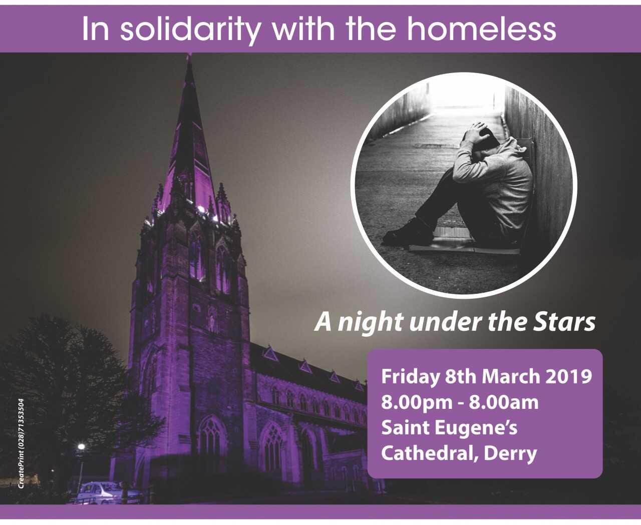 Sleep Out - Stay Awake Event - St Eugene's Cathedral, Derry - 8th March 2019