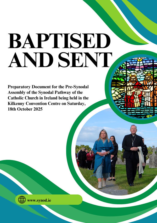 Front cover of the Baptised and Sent Preparatory Document for the Pre-Synodal Assembly being held in Kilkenny, October 2025, published by the Irish Synodal Pathway.