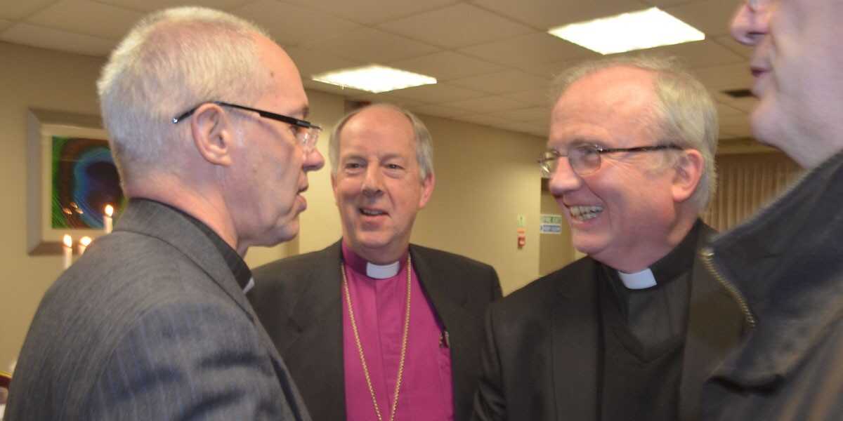 The Archbishop of Canterbury meets the two bishops during a visit to Derry-Londonderry in 2018